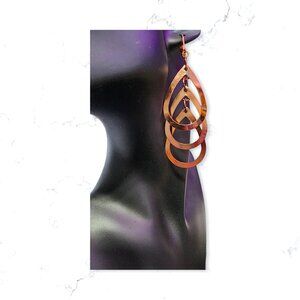 3-Tier Copper Teardrop Earrings